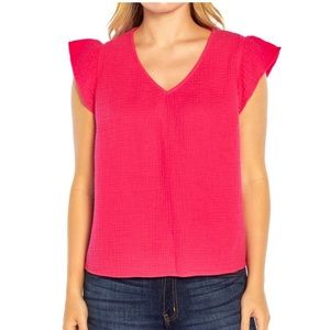 Three Dots ⚫️⚫️⚫️ 😍 Crepe/gauze v-neck top